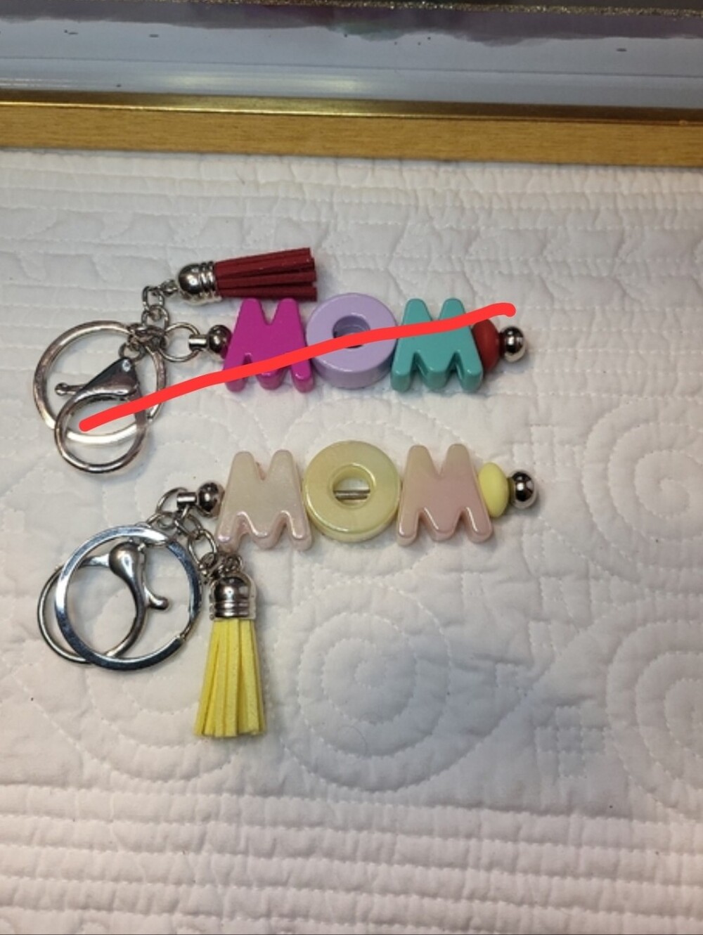 Handcrafted MOM Beaded Keychain/bag Charm-BUYER'S CHOICE NWT - Picture 3 of 4